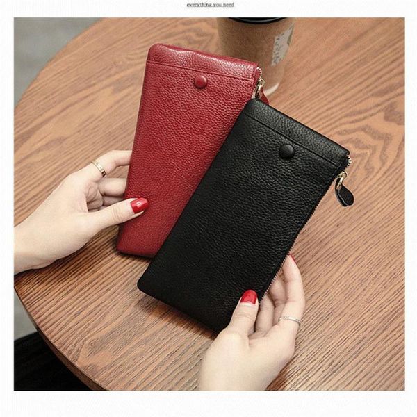 wallets 2022 women's wallet men with coin pocket genuine leather purse clutches bag money card holders, Red;black
wallets 2022 women's wallet men with coin pocket genuine leather purse clutches bag money card holders, Red;black