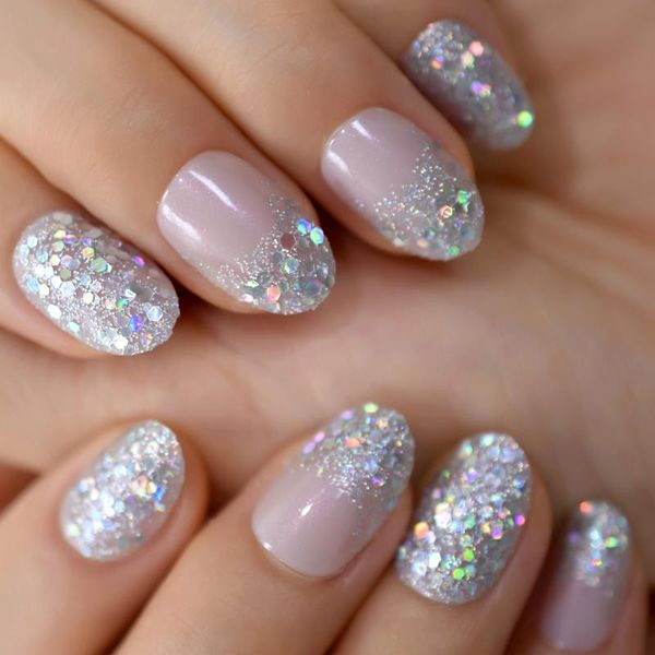 false nails holographic silver glitter press on short style daily wear nude pink lady oval shape nail art tips, Red;gold
false nails holographic silver glitter press on short style daily wear nude pink lady oval shape nail art tips, Red;gold