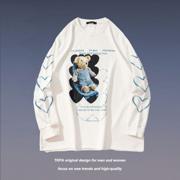 Tkpa Street fun cartoon printed long sleeve for men and women Guochao brand loose couple casual round neck Hoodies, Black
Tkpa Street fun cartoon printed long sleeve for men and women Guochao brand loose couple casual round neck Hoodies, Black
