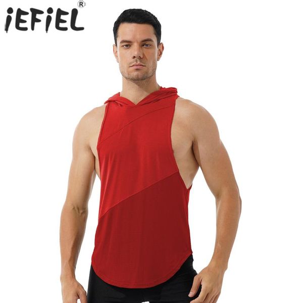 men' tank men fashion breathable hooded sleeveless patchwork hoodie sissy sportswear gym sport underwaist workout fitness vest, White;black
men' tank men fashion breathable hooded sleeveless patchwork hoodie sissy sportswear gym sport underwaist workout fitness vest, White;black