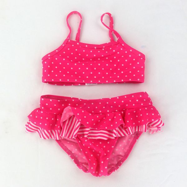 bikini dot split skirt children's swimsuit, White;black