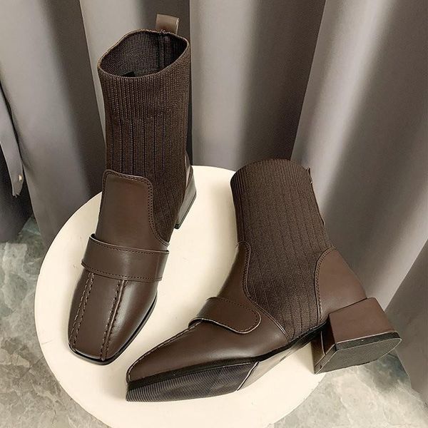 boots fashion ankle winter warm leather women work shoes comfortable female square heel woman, Black
boots fashion ankle winter warm leather women work shoes comfortable female square heel woman, Black