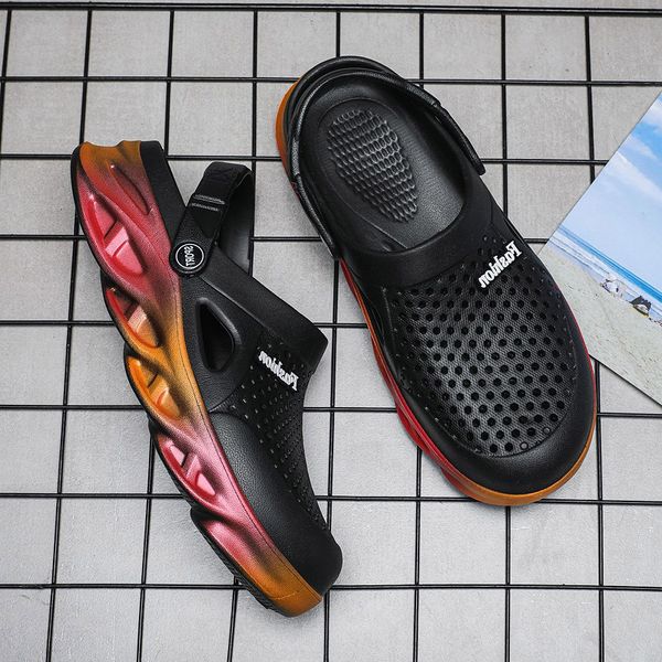 qaulity mens women trainer sports size cross-border summer slippers thick-soled beach shoes couple hole shoe outdoor baotou sandals code:25l, Black
qaulity mens women trainer sports size cross-border summer slippers thick-soled beach shoes couple hole shoe outdoor baotou sandals code:25l, Black