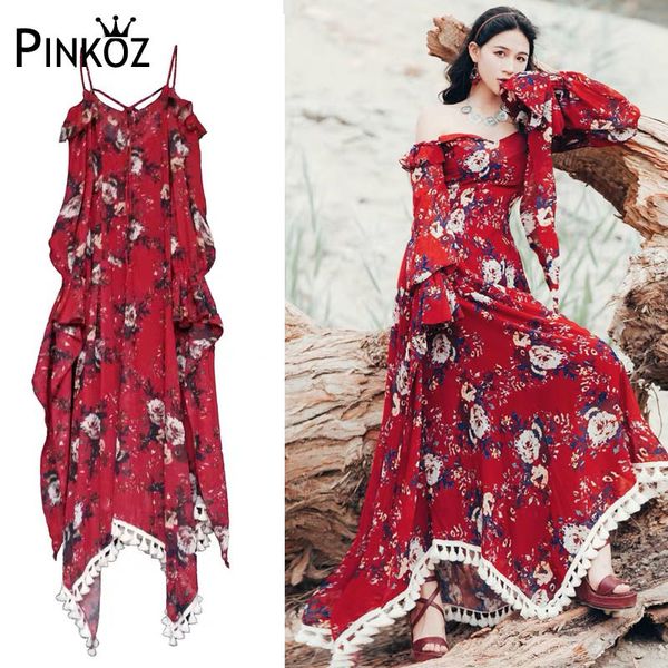 red beach lantern long sleeve ruffles slash neck asymmetrical floral printed tassel maxi dress summer party birthday chic 210421, White
red beach lantern long sleeve ruffles slash neck asymmetrical floral printed tassel maxi dress summer party birthday chic 210421, White