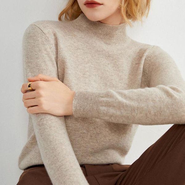 women's knits & tees spring and autumn high-quality cashmere knitted turtleneck pullover all-match solid color soft warmth casual loose, White
women's knits & tees spring and autumn high-quality cashmere knitted turtleneck pullover all-match solid color soft warmth casual loose, White