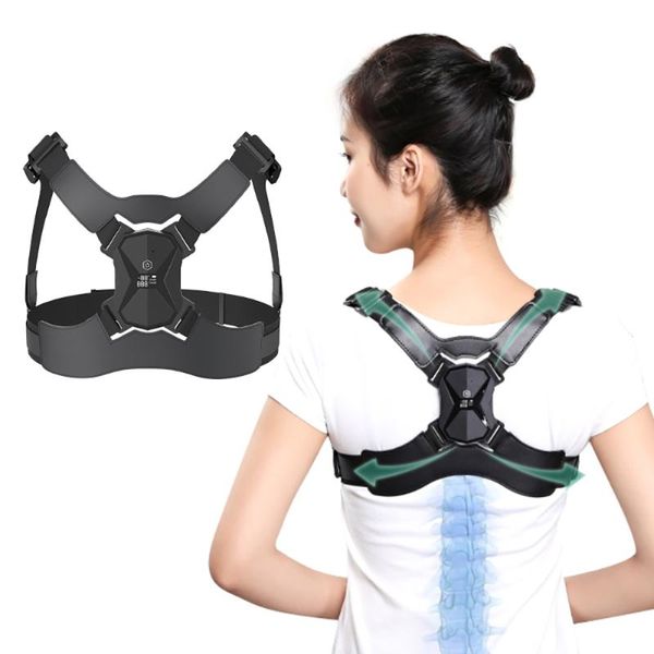 back support posture corrector intelligent sensor vibration reminder adjustable clavicle chest shoulder brace belt voice, Black;blue
back support posture corrector intelligent sensor vibration reminder adjustable clavicle chest shoulder brace belt voice, Black;blue
