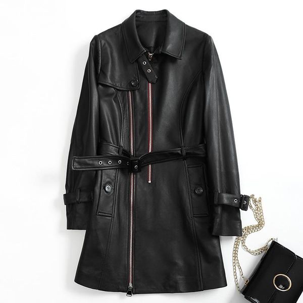women's leather & faux real genuine jacket streetwear sheepskin down coat spring autumn women clothes 2021 korean vintage t3277, Black
women's leather & faux real genuine jacket streetwear sheepskin down coat spring autumn women clothes 2021 korean vintage t3277, Black
