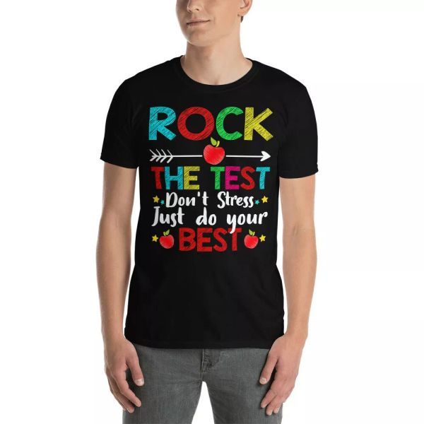 rock the test don't stress just do your cool test day teacher t-shirt, White;black
rock the test don't stress just do your cool test day teacher t-shirt, White;black