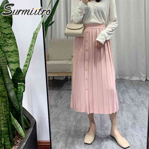 spring summer midi pleated skirt women korean style pink single-breasted high waist aesthetic long female 210421, Black
spring summer midi pleated skirt women korean style pink single-breasted high waist aesthetic long female 210421, Black