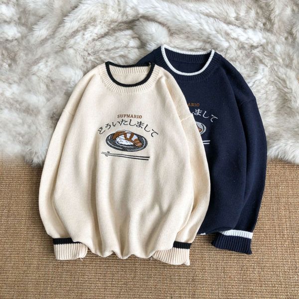 men's sweaters sweatshirt autumn winter fun jacquard pullover and loose couple's wear korean fashion sweater coat gj8q, White;black
men's sweaters sweatshirt autumn winter fun jacquard pullover and loose couple's wear korean fashion sweater coat gj8q, White;black