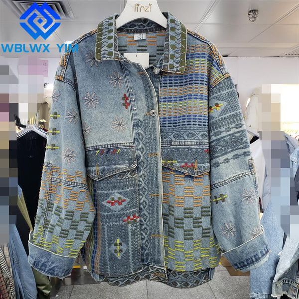 women's jackets harajuku jeans jacket women streetwear fashion embroidery long sleeve denim female pocket lapel loose coat autumn, Black;brown
women's jackets harajuku jeans jacket women streetwear fashion embroidery long sleeve denim female pocket lapel loose coat autumn, Black;brown