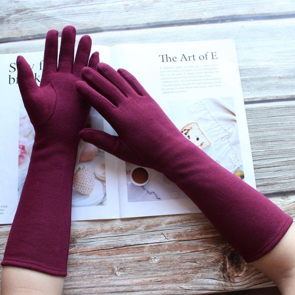 five fingers gloves women' long cotton color style fashionable straight board suitable for spring and autumn, Blue;gray
five fingers gloves women' long cotton color style fashionable straight board suitable for spring and autumn, Blue;gray