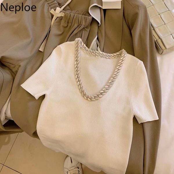 neploe women sweater new all match chain patchwork short sleeve knitted thin pullover t shirt fashion slim fit white 210422, White;black
neploe women sweater new all match chain patchwork short sleeve knitted thin pullover t shirt fashion slim fit white 210422, White;black
