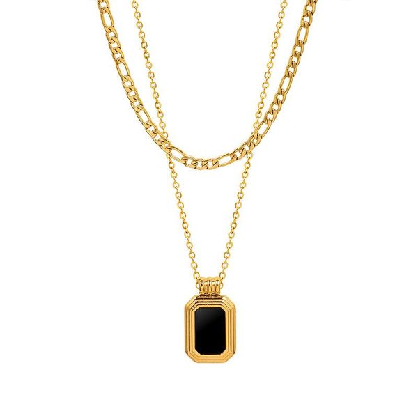 pendant necklaces stainless steel black square plated gold shell double layered necklace for women bohemian 2021 trends accessories jewelry, Silver
pendant necklaces stainless steel black square plated gold shell double layered necklace for women bohemian 2021 trends accessories jewelry, Silver