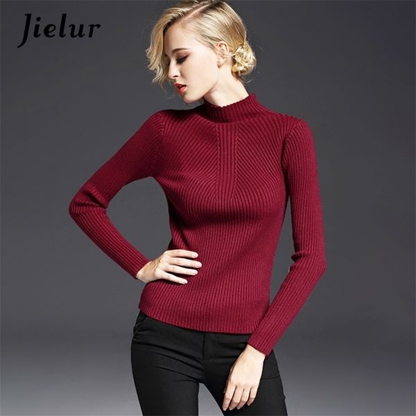 winter europe fashion women's sweaters slim solid color knitted sweater long sleeve semi-high collar pullovers female 210426, White;black
winter europe fashion women's sweaters slim solid color knitted sweater long sleeve semi-high collar pullovers female 210426, White;black