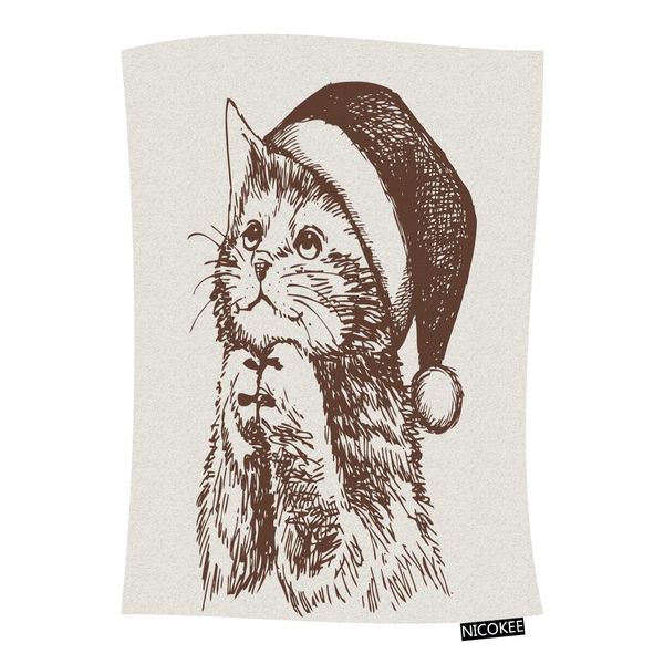 Little Cat Throw Blanket Christmas Sant Hat Cute Little Cat Doodle Kitten Flannel Throws Blanket for Couch, Bed, Chair,
Little Cat Throw Blanket Christmas Sant Hat Cute Little Cat Doodle Kitten Flannel Throws Blanket for Couch, Bed, Chair,