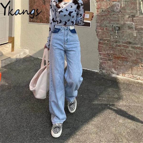 women's jeans color contrast high waist pockets wide leg streetwear women denim pants loose harajuku korean fashion light blue trousers
women's jeans color contrast high waist pockets wide leg streetwear women denim pants loose harajuku korean fashion light blue trousers