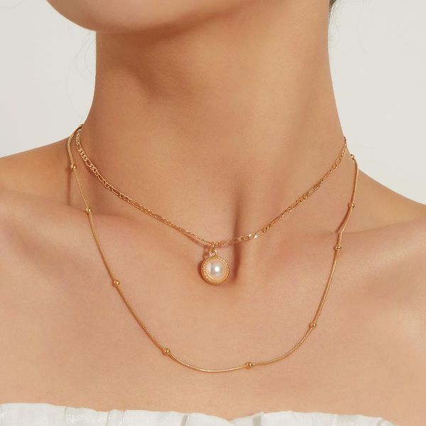 chains women antique pearl chain necklace pendant gold silvery multi-layer simplicity neck jewelry wedding birthday party gift, Silver
chains women antique pearl chain necklace pendant gold silvery multi-layer simplicity neck jewelry wedding birthday party gift, Silver