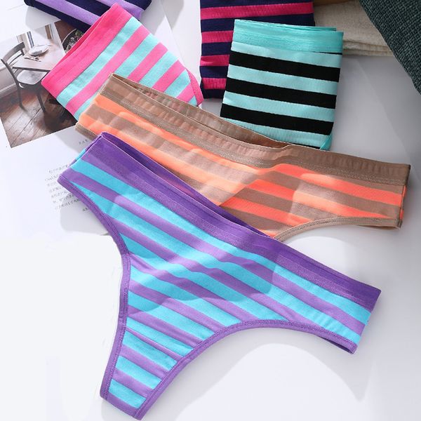 women's underwear cuts thong soft low tail g-string t back breathing comfort stripped colorful lingerie intimate, Black;pink
women's underwear cuts thong soft low tail g-string t back breathing comfort stripped colorful lingerie intimate, Black;pink