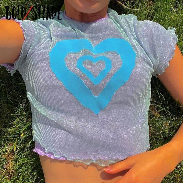 women's t-shirt bold shade aesthetic fashion 90s t shirt heart print bright silk navel cropped women bodycon cute patchwork indie tees, White
women's t-shirt bold shade aesthetic fashion 90s t shirt heart print bright silk navel cropped women bodycon cute patchwork indie tees, White