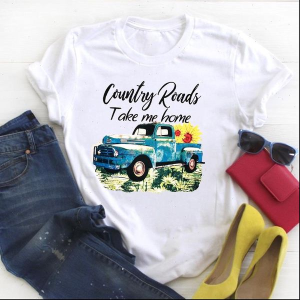 women t shirt truck vintage sunflower short sleeve print summer female womens tee ladies clothes graphic, White
women t shirt truck vintage sunflower short sleeve print summer female womens tee ladies clothes graphic, White