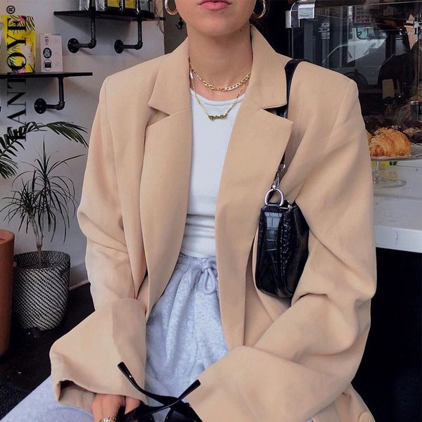 women's suits & blazers women autumn winter suit casual breasted pocket dress elegant khaki loose coat streetwear gg2l, White;black
women's suits & blazers women autumn winter suit casual breasted pocket dress elegant khaki loose coat streetwear gg2l, White;black