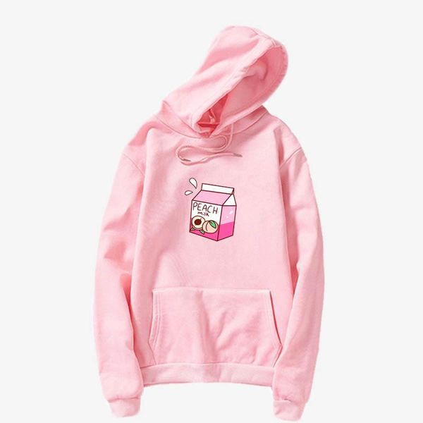 women's hoodies & sweatshirts peach milk print long-sleeved hat sweatshirt autumn and winter hoodie, Black
women's hoodies & sweatshirts peach milk print long-sleeved hat sweatshirt autumn and winter hoodie, Black