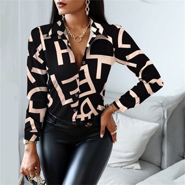 women fashion shirt lady long sleeve blouse turn-down collarbutton design print casual shirts 220307, White
women fashion shirt lady long sleeve blouse turn-down collarbutton design print casual shirts 220307, White