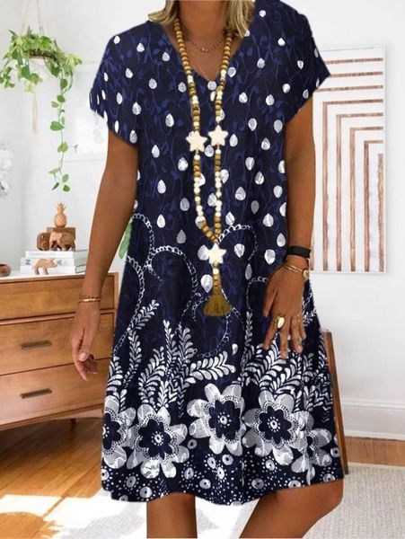 big size dress women summer loose short sleeve flowers printed dresses plus clothing casual, Black;gray
big size dress women summer loose short sleeve flowers printed dresses plus clothing casual, Black;gray