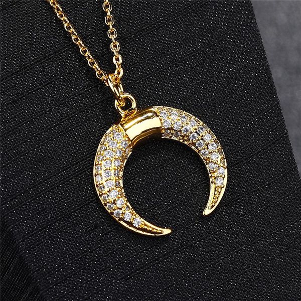 pendant necklaces selling unique moon-shaped crystal rhinestone cubic zirconia transparent zircon necklace decorative women, Silver
pendant necklaces selling unique moon-shaped crystal rhinestone cubic zirconia transparent zircon necklace decorative women, Silver