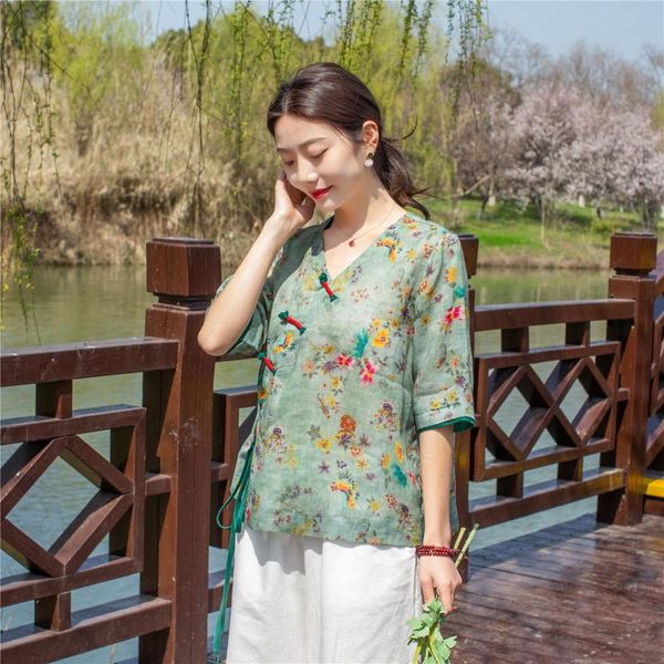 women's jackets print blouse ramie 2021 temperament shirt high grade loose waist floral summer, Black;brown
women's jackets print blouse ramie 2021 temperament shirt high grade loose waist floral summer, Black;brown