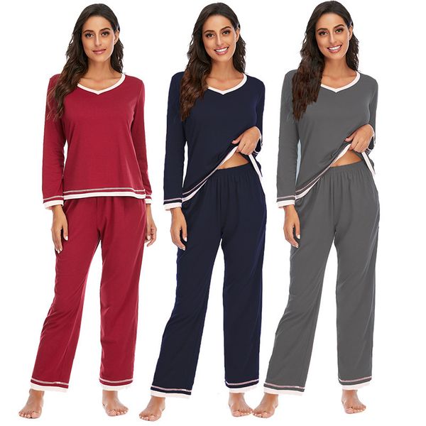 women's sleepwear long sleeve pajamas home suit autumn and winter two piece, Black;red
women's sleepwear long sleeve pajamas home suit autumn and winter two piece, Black;red