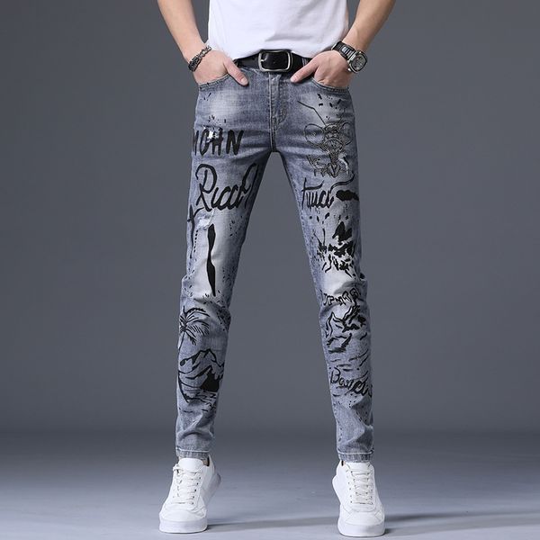 fashion jeans smoke grey slim men's casual korean personality drill elastic leg pants 11, Blue
fashion jeans smoke grey slim men's casual korean personality drill elastic leg pants 11, Blue