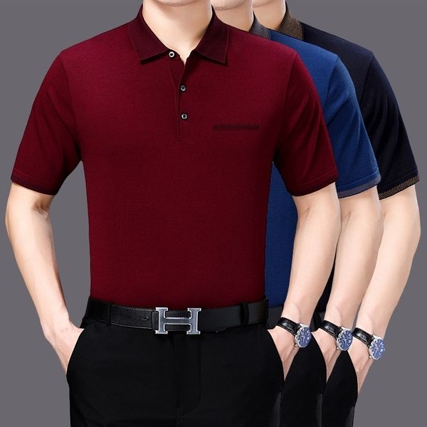 2019 summer new middle-aged and old short sleeve solid color lapel simple dad men's t-shirt, White;black
2019 summer new middle-aged and old short sleeve solid color lapel simple dad men's t-shirt, White;black