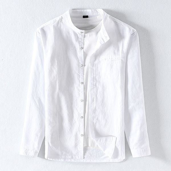 men's t-shirts autumn stand collar long-sleeved linen brand casual white shirts for men cotton solid shirt mens chemise 7w20, White;black
men's t-shirts autumn stand collar long-sleeved linen brand casual white shirts for men cotton solid shirt mens chemise 7w20, White;black