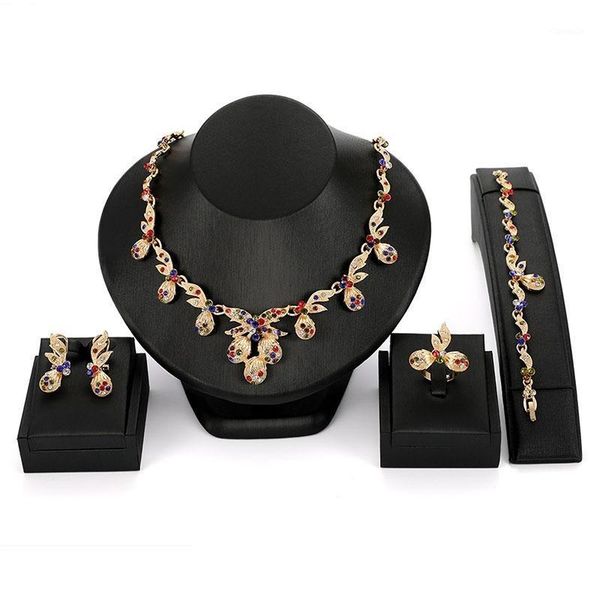 earrings & necklace dubai leaf shape charm bridal colorful crystal bracelet for women ring wedding fashion jewelry sets, Silver
earrings & necklace dubai leaf shape charm bridal colorful crystal bracelet for women ring wedding fashion jewelry sets, Silver