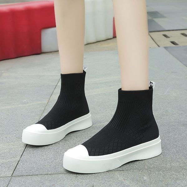 boots nice knitted elastic cloth sock women round toe slip on autumn ankle female casula flat platform shoes 9gt9, Black
boots nice knitted elastic cloth sock women round toe slip on autumn ankle female casula flat platform shoes 9gt9, Black