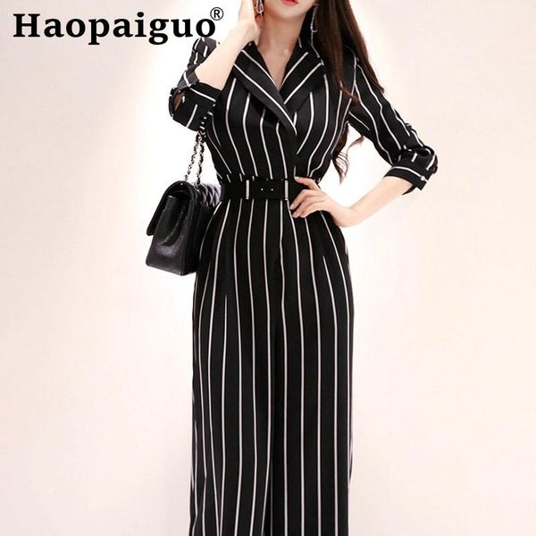 women's jumpsuits & rompers black three quarter sleeve striped print sashes work jumpsuit summer mid waist casual turn-down neck highst, Black;white
women's jumpsuits & rompers black three quarter sleeve striped print sashes work jumpsuit summer mid waist casual turn-down neck highst, Black;white