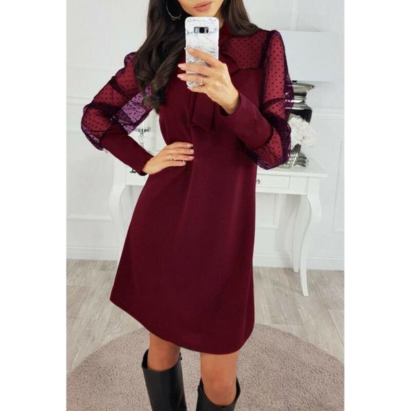 women's mesh sheer puff long sleeves dress lady fashion straight evening party mini dresses casual, Black;gray
women's mesh sheer puff long sleeves dress lady fashion straight evening party mini dresses casual, Black;gray