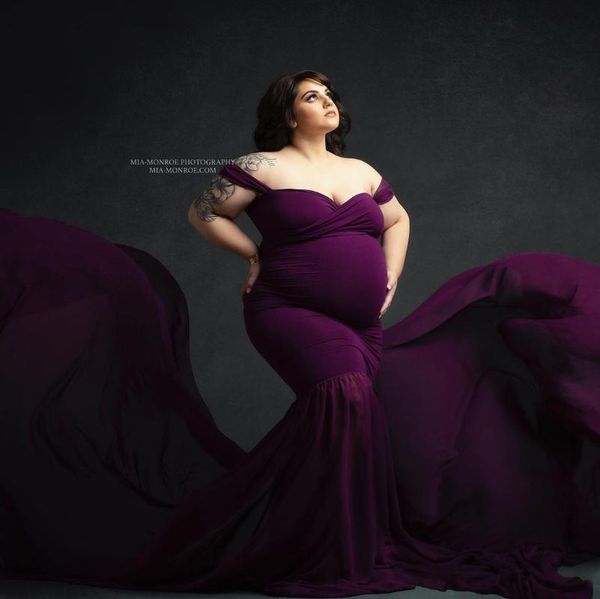chic purple red off shoulder mermaid maternity dresses for po shoot pregnant woman formal evening gowns slit train casual, Black;gray
chic purple red off shoulder mermaid maternity dresses for po shoot pregnant woman formal evening gowns slit train casual, Black;gray