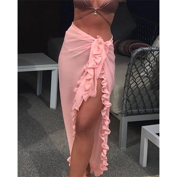 women summer mesh sheer beach cover up ruffles bandage loose skirts lady chic wrap slim holiday skirt clubwear /2 women's swimwear, White;black
women summer mesh sheer beach cover up ruffles bandage loose skirts lady chic wrap slim holiday skirt clubwear /2 women's swimwear, White;black