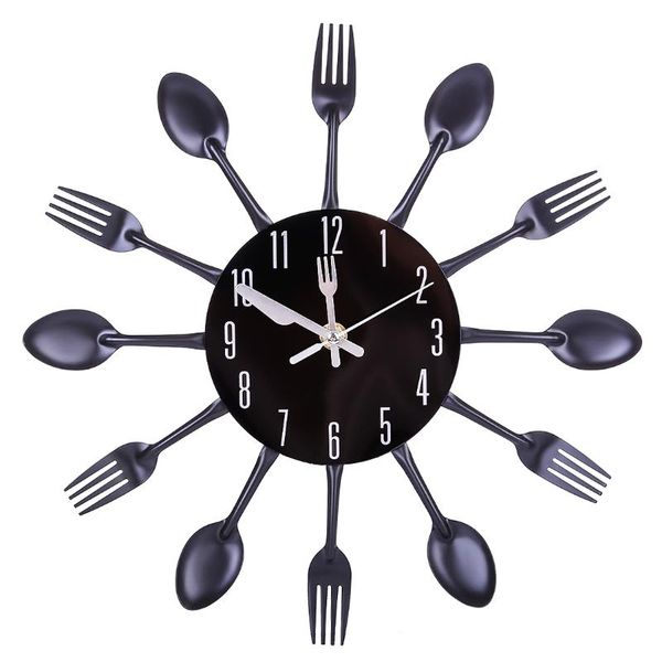 wall clocks 31cm cutlery hang clock kitchen utensil spoon fork watch timer home office decor horloge murale - black
wall clocks 31cm cutlery hang clock kitchen utensil spoon fork watch timer home office decor horloge murale - black