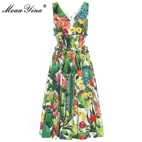 fashion designer female dress summer women's cotton dress v-neck cactus floral-print elastic waist dresses 210524, Black;gray
fashion designer female dress summer women's cotton dress v-neck cactus floral-print elastic waist dresses 210524, Black;gray
