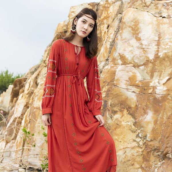 casual dresses tassel lace embroidered dress women autumn long sleeve v neck bohemian holiday ethnic red vintage beach vestidos, Black;gray
casual dresses tassel lace embroidered dress women autumn long sleeve v neck bohemian holiday ethnic red vintage beach vestidos, Black;gray
