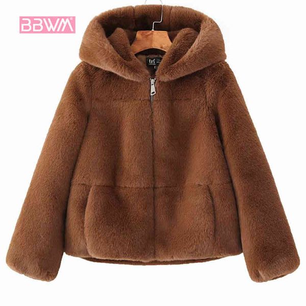 winter warm women's temperament hooded thick warm short jacket female faux fur pocket plush zipper coat 210507, Black
winter warm women's temperament hooded thick warm short jacket female faux fur pocket plush zipper coat 210507, Black