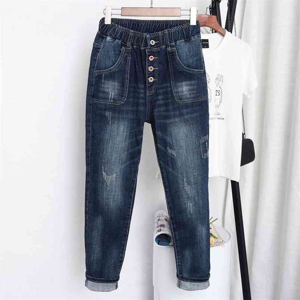 5xl high waist jeans women vintage plus size femme harem pants loose boyfriend denim streetwear trousers z31 210708, Blue
5xl high waist jeans women vintage plus size femme harem pants loose boyfriend denim streetwear trousers z31 210708, Blue