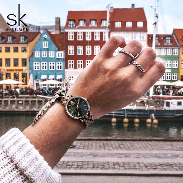 wristwatches shengke creative women's watch fashion women classical bracelets watches for ladies quartz wrist cloth belt girls clock, Slivery;brown
wristwatches shengke creative women's watch fashion women classical bracelets watches for ladies quartz wrist cloth belt girls clock, Slivery;brown
