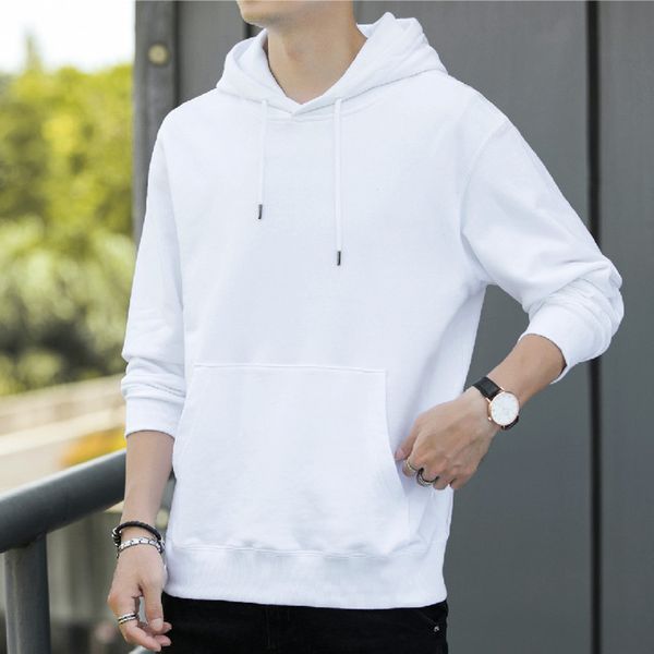 men's sweater simple new spring and autumn casual men's knitted hooded pullover solid color top, Black 
men's sweater simple new spring and autumn casual men's knitted hooded pullover solid color top, Black