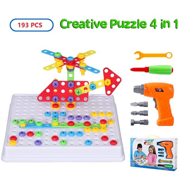 193pcs electric drill screw 3d puzzle toys for children boys diy creative mosaic puzzle toys kids educational building brick toy
193pcs electric drill screw 3d puzzle toys for children boys diy creative mosaic puzzle toys kids educational building brick toy