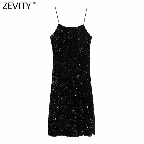 zevity women high street spaghetti strap sequins split midi dress elegant female chic slim brand party sling vestido ds4839 210419, Black;gray
zevity women high street spaghetti strap sequins split midi dress elegant female chic slim brand party sling vestido ds4839 210419, Black;gray